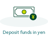 Deposit funds in yen currency image