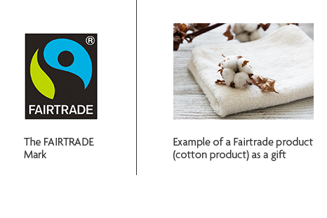 ® FAIRTRADE The FAIRTRADE Mark Example of a Fairtrade product (cotton product) as a gift