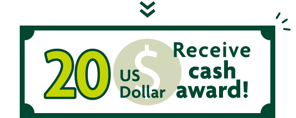 20 us Dollar Receive cash award! currency image