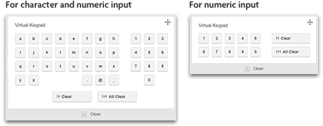 For character and numeric input For numeric input