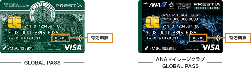 GPcardB券面 ANACardB券面 有効期限 GLOBAL PASS ANAマイレージクラブ GLOBAL PASS