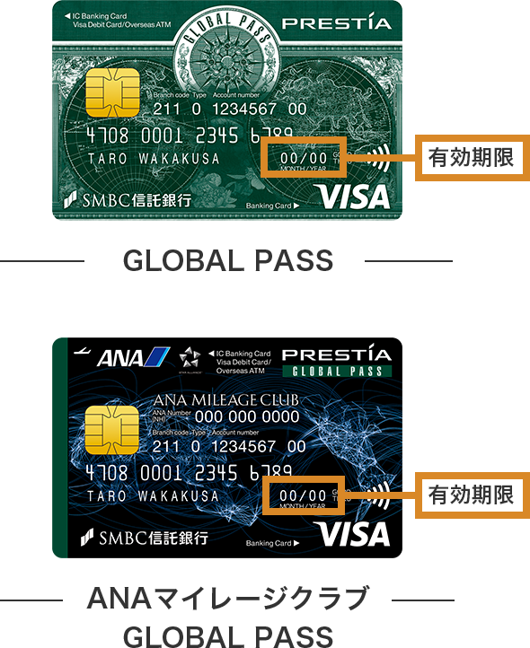 GPcardB券面 ANACardB券面 有効期限 GLOBAL PASS ANAマイレージクラブ GLOBAL PASS