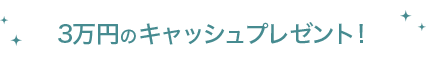 3万円のキャッシュプレゼント！