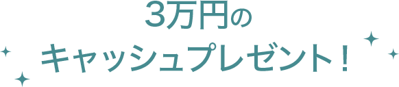 3万円のキャッシュプレゼント！