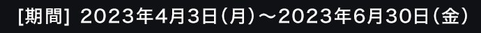 [期間]2023年4月3日（月）～2023年6月30日（金）