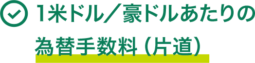 1米ドル/豪ドルあたりの為替手数料(片道)